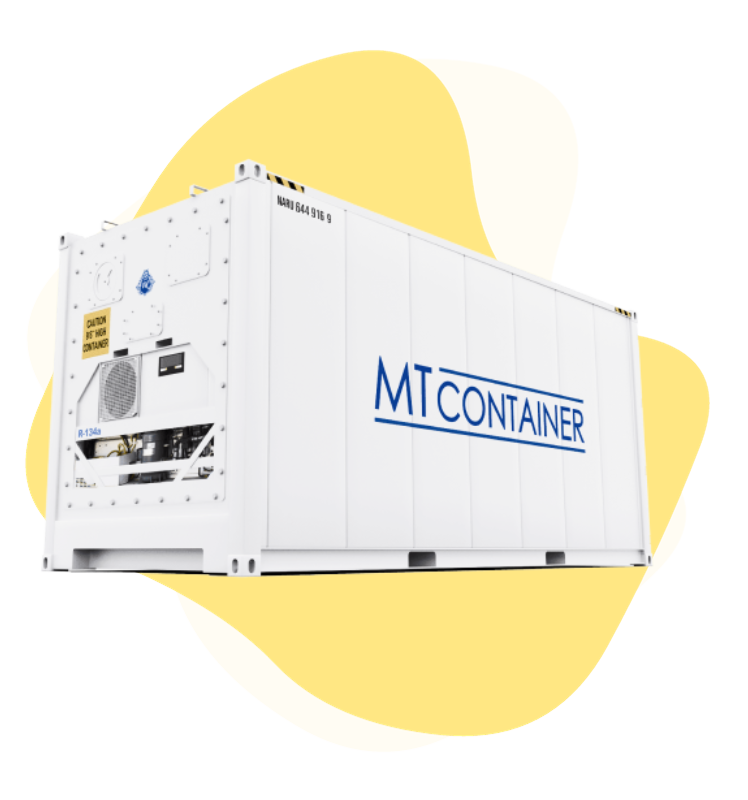 Contenedor refrigerado blanco etiquetado MT Container