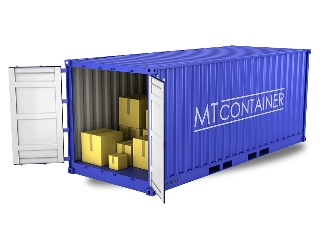 contenedor almacén en azul