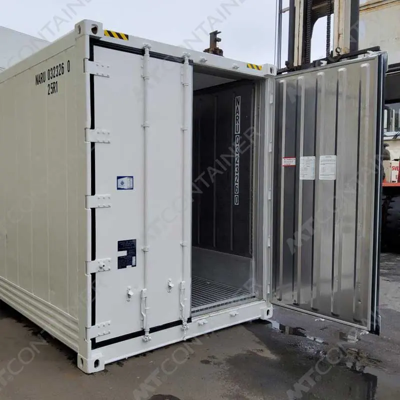 20 Feet High Cube Reefer Container in white with Open door